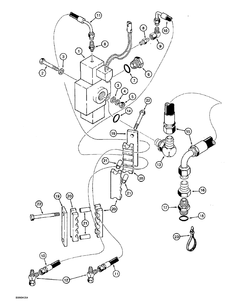 Схема запчастей Case 821B - (8-84) - RIDE CONTROL HYDRAULIC CIRCUIT, MASTER VALVE TO CAB AND RETURN MANIFOLD (08) - HYDRAULICS