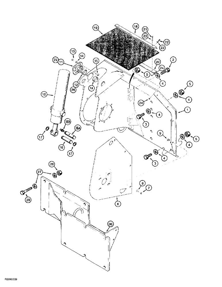 Схема запчастей Case 860 - (9-042) - TRENCHER FRAME AND MOUNTING (09) - CHASSIS/ATTACHMENTS