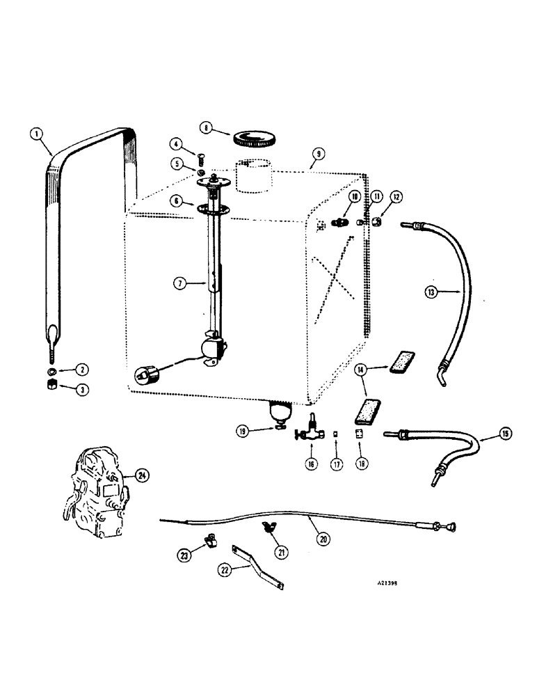 Схема запчастей Case W7E - (146) - FUEL TANK, DIESEL ENGINE (03) - FUEL SYSTEM