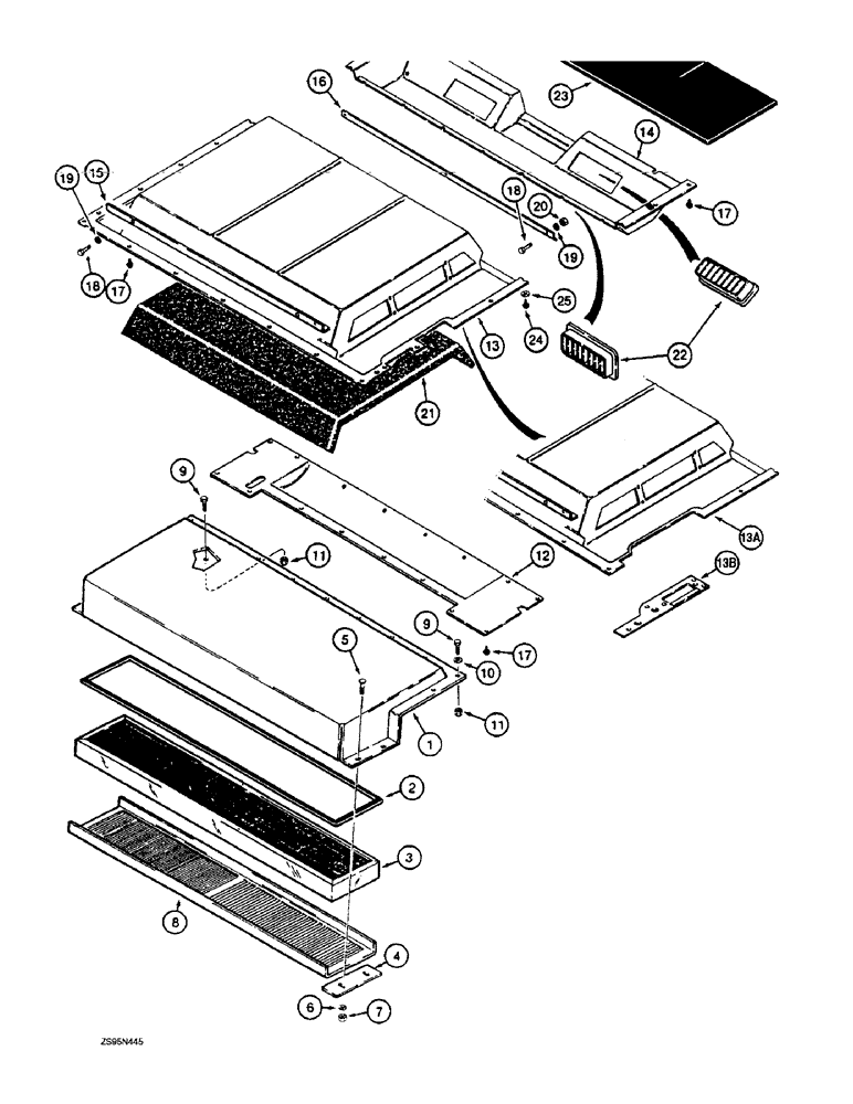 Схема запчастей Case 1150E - (9-094) - CAB AIR FILTER AND HEADLINERS (09) - CHASSIS/ATTACHMENTS