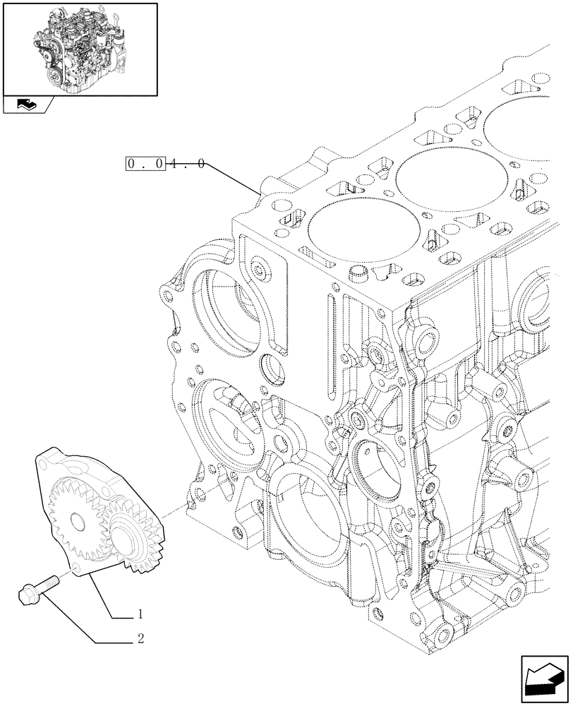 Схема запчастей Case 121E - (0.30.0) - PUMP, ENGINE OIL & RELATED PARTS (01) - ENGINE