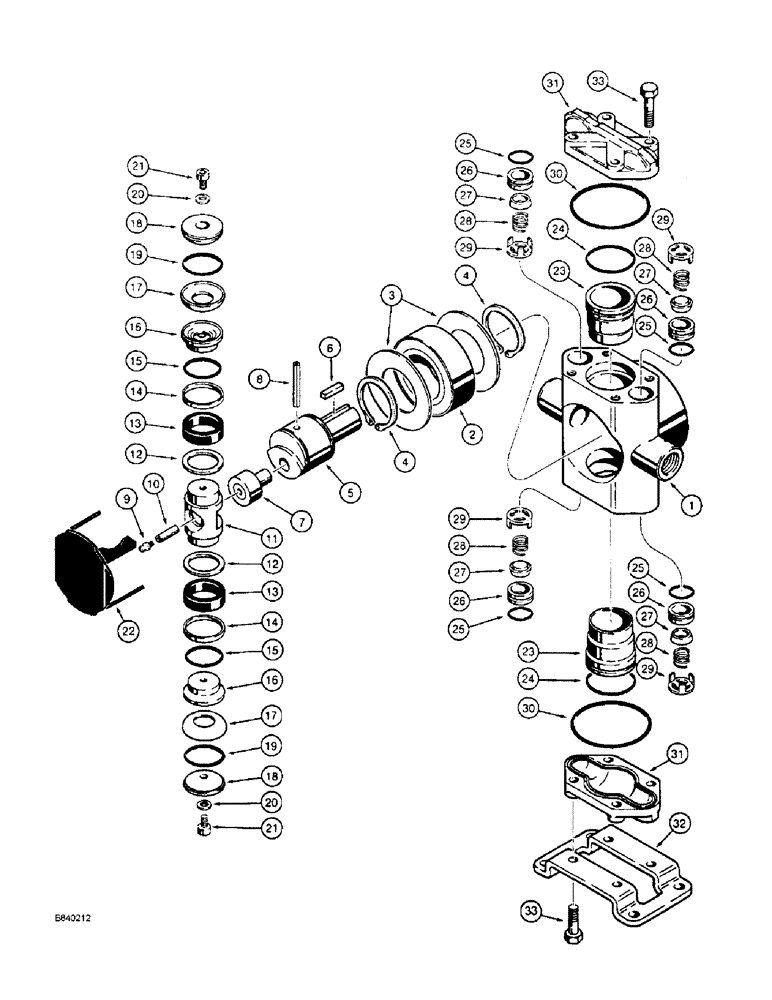 Схема запчастей Case 860 - (9-092) - HYDRA-BORER WATER PUMP ASSEMBLY - H668442 (09) - CHASSIS/ATTACHMENTS