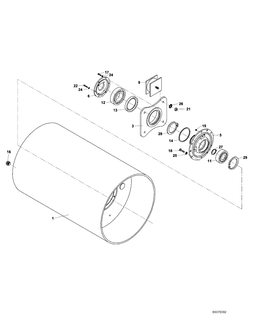 Схема запчастей Case DV202 - (12-2B/2[01]) - VIBRATORY - DRUM (GROUP 2 B/2) (09) - CHASSIS/ATTACHMENTS