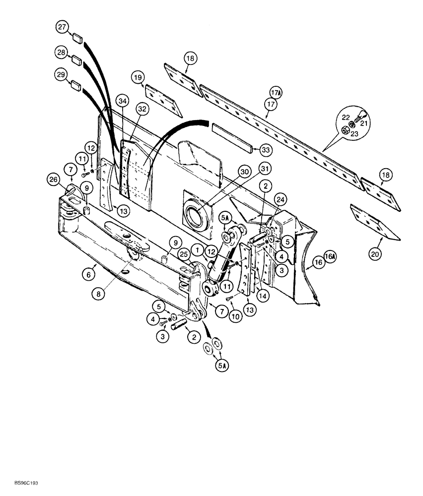 Схема запчастей Case 550G - (9-04) - LEVELING BEAM, BLADE AND TILT CYLINDER (07) - HYDRAULIC SYSTEM