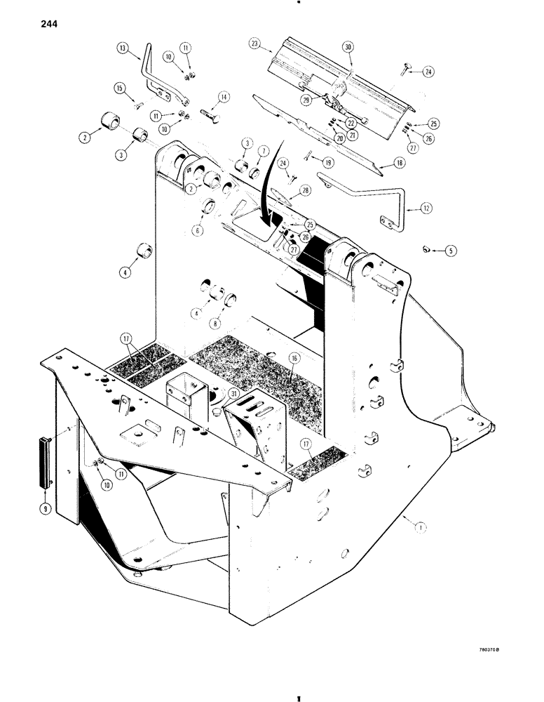 Схема запчастей Case W11 - (244) - FRONT FRAME, COVERS, AND HANDLES (09) - CHASSIS/ATTACHMENTS