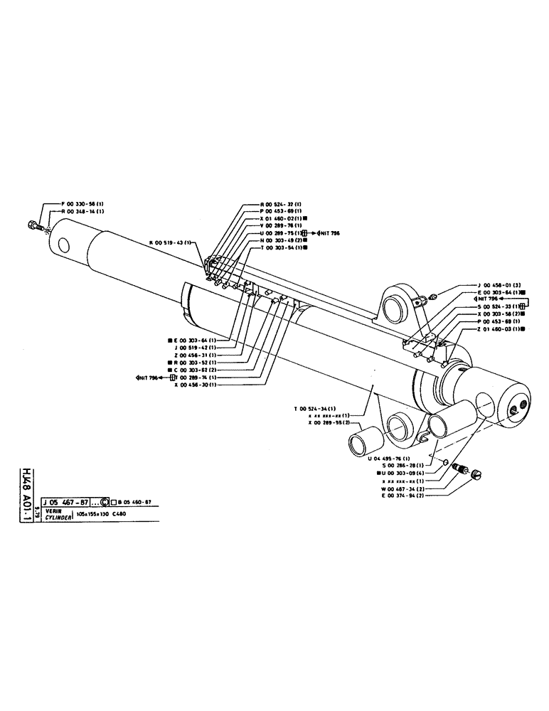 Схема запчастей Case 160CK - (155) - CYLINDER (07) - HYDRAULIC SYSTEM