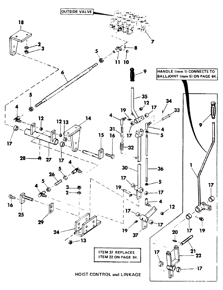 Схема запчастей Case 40BLC - (090) - HOIST CONTROL AND LINKAGE (05) - UPPERSTRUCTURE CHASSIS