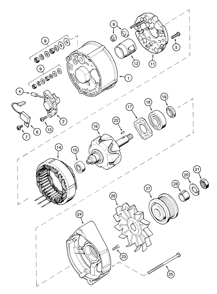 Схема запчастей Case 9020 - (4-02) - ALTERNATOR ASSEMBLY (04) - ELECTRICAL SYSTEMS