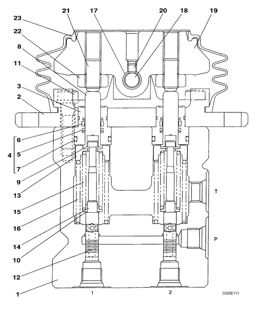 Схема запчастей Case CX330 - (08-74) - VALVE ASSY - FOOT CONTROL (08) - HYDRAULICS