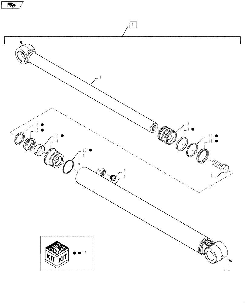 Схема запчастей Case 590SN - (35.730.03[03]) - CYLINDER - BACKHOE BOOM (590SN) (35) - HYDRAULIC SYSTEMS