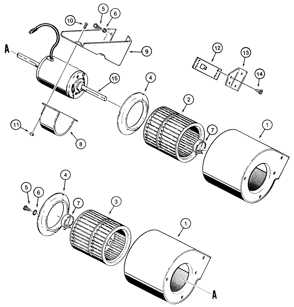 Схема запчастей Case 855E - (9-086) - CAB BLOWER, (INSIDE CAB ROOF) (09) - CHASSIS/ATTACHMENTS