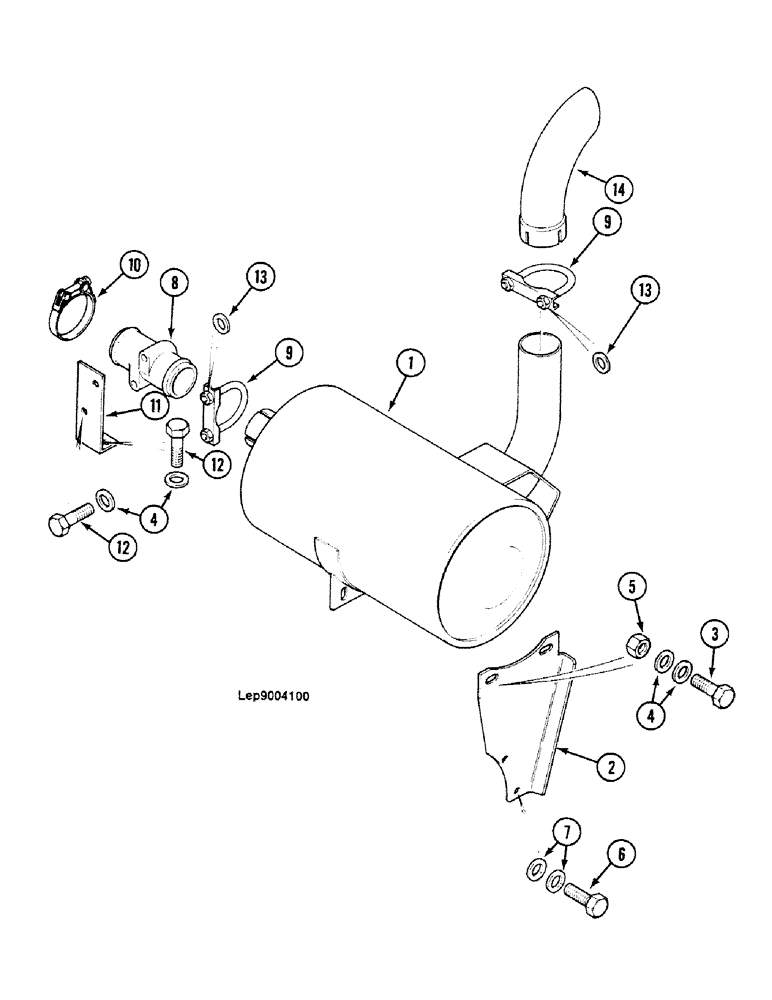 Схема запчастей Case 688C - (2-10) - EXHAUST, (10785-) (01) - ENGINE