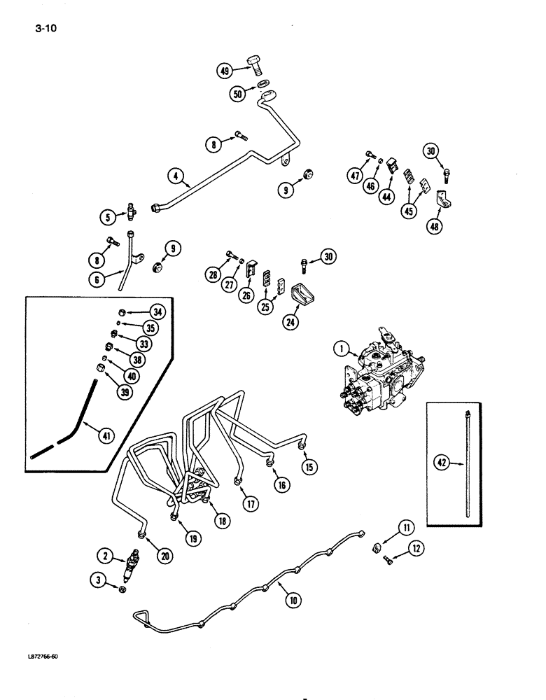 Схема запчастей Case 850D - (3-10) - FUEL INJECTION SYSTEM, 6T-590 ENGINE (TURBOCHARGED) (03) - FUEL SYSTEM