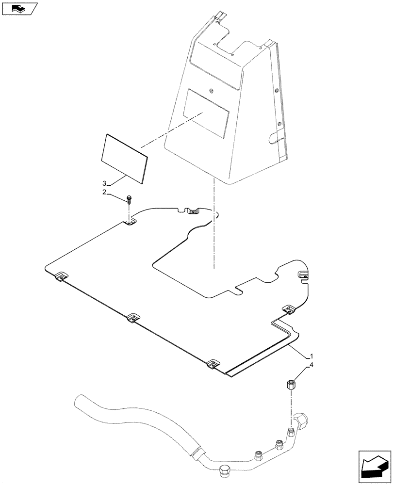 Схема запчастей Case 590SN - (90.150.11[01]) - VAR - X20233X - REAR ACCESS PANEL (WITH MECHANICAL CONTROLS) (90) - PLATFORM, CAB, BODYWORK AND DECALS