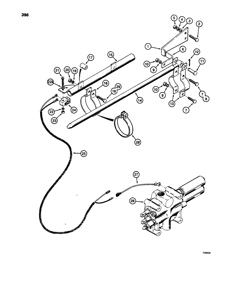 Схема запчастей Case W24C - (396) - LOADER BUCKET RETURN-TO-DIG (09) - CHASSIS/ATTACHMENTS