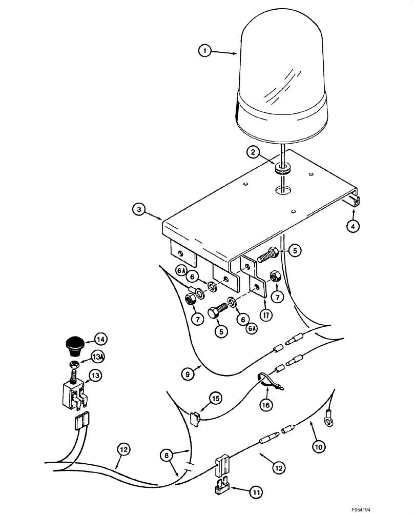 Схема запчастей Case 1840 - (04-20) - ROTATING BEACON, (EUROPE), JAF0098065 - (04) - ELECTRICAL SYSTEMS