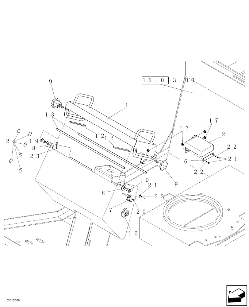 Схема запчастей Case SR15 - (12-017-00[01]) - OPERATORS COMPARTMENT - IF USED (09) - CHASSIS/ATTACHMENTS