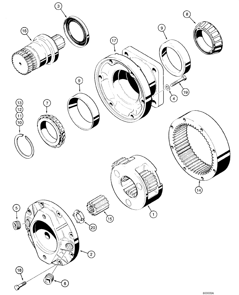 Схема запчастей Case 1845C - (06-23) - PLANETARY ASSY, - JAF0067437 (06) - POWER TRAIN