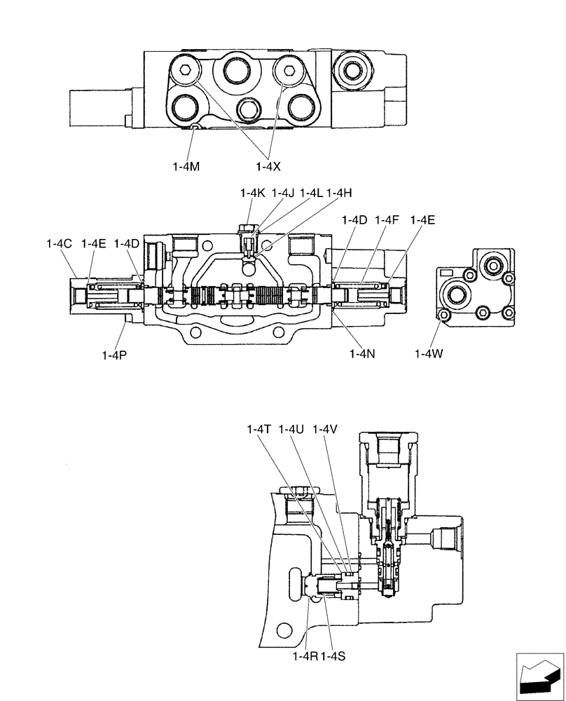 Схема запчастей Case CX50B - (01-024[04]) - VALVE INSTAL, ANGLE DOZER (35) - HYDRAULIC SYSTEMS