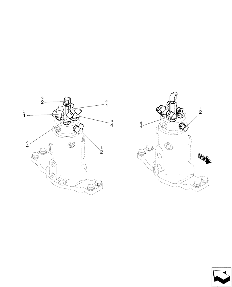 Схема запчастей Case CX50B - (01-032) - HYD LINES, SWIVEL (35) - HYDRAULIC SYSTEMS