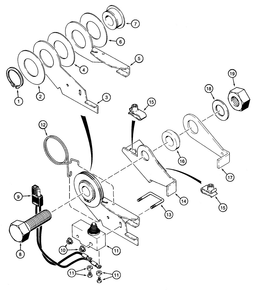 Схема запчастей Case 460 - (4-20) - NEUTRAL START SWITCH ASSEMBLY, H673443, ATTACHMENT SPEED CONTROL (04) - ELECTRICAL SYSTEMS