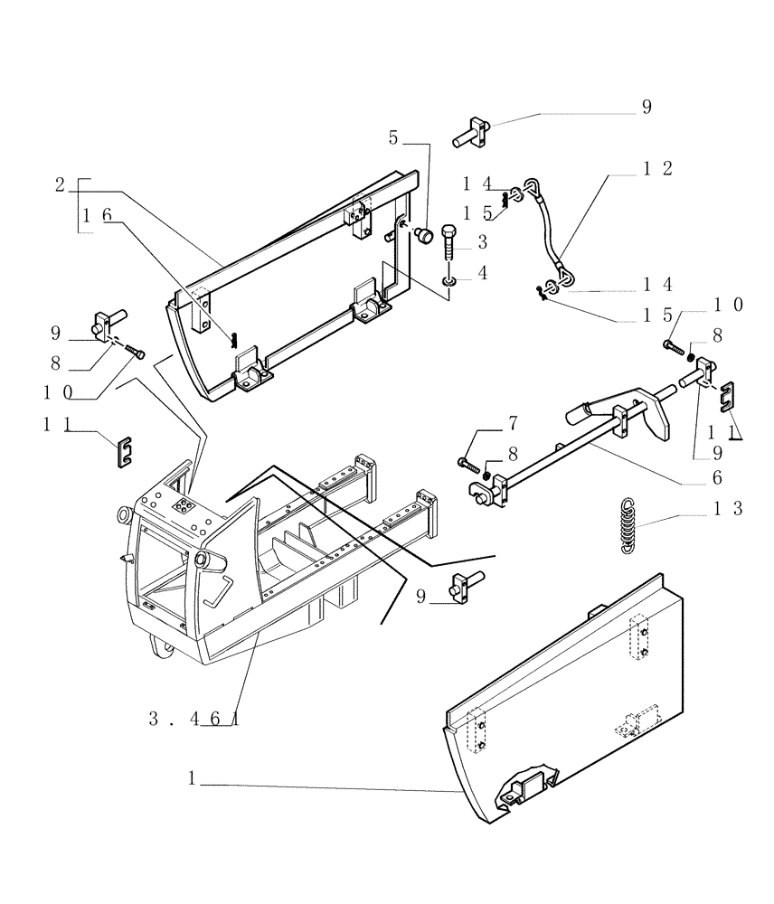 Схема запчастей Case 1850K - (5.601[02]) - HOODS Hoods / Operators Compartment