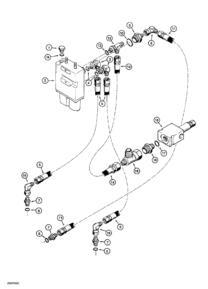 Схема запчастей Case 850G - (7-04) - POWER BRAKE HYDRAULIC LINES - VALVE TO TRANSMISSION (03) - TRANSMISSION