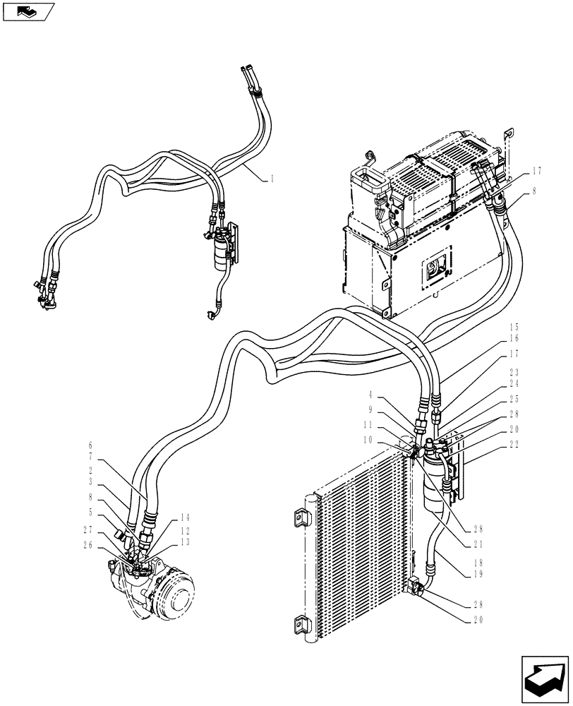 Схема запчастей Case CX55BMSR - (01-081[01]) - AIR CONDITIONER (50) - CAB CLIMATE CONTROL