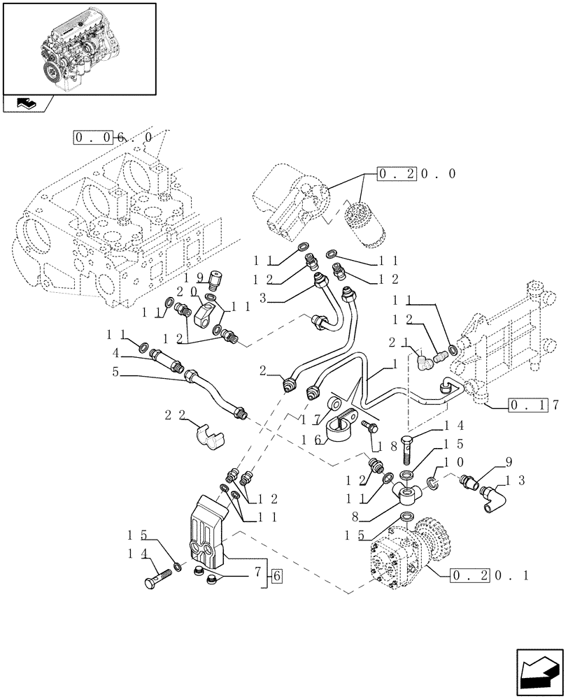 Схема запчастей Case F3AE0684S E908 - (0.20.3) - FUEL LINES & RELATED PARTS (504139466 - 504196117 - 504078280 - 504055384 - 504055372/81) 