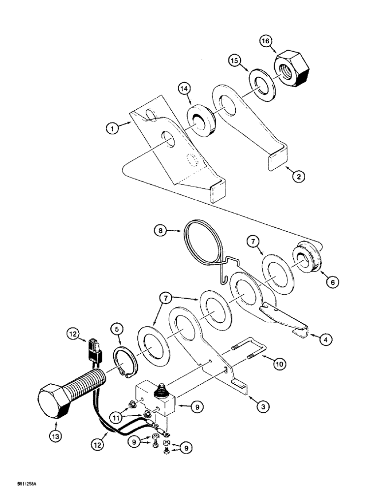 Схема запчастей Case 860 - (4-24) - NEUTRAL START SWITCH ASSEMBLY - H674230 (04) - ELECTRICAL SYSTEMS