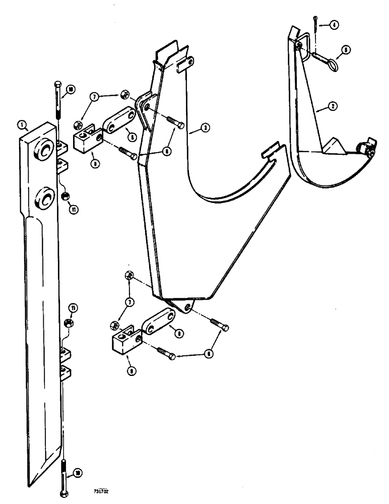 Схема запчастей Case 475 - (177A) - CHUTES & BLADES, TRAC. SN. 3049850 & AFT., SINGLE DEPTH STYLE BLADES,1-1/2 " WIDE X 24" COVER DEPTH (89) - TOOLS