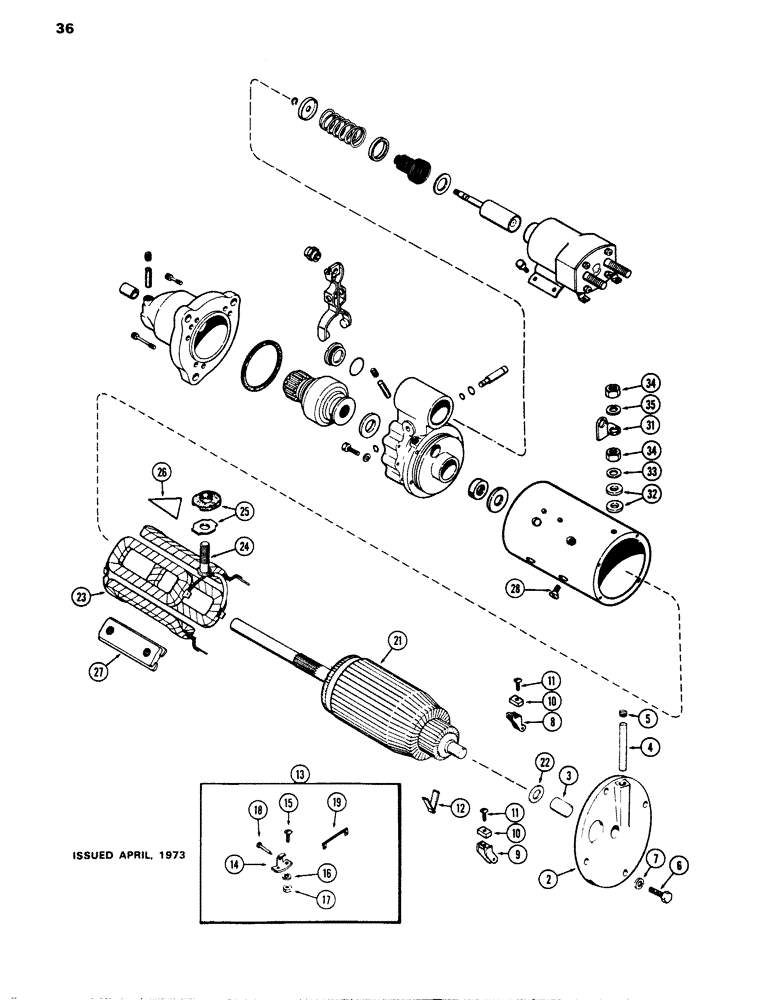 Схема запчастей Case W14 - (036) - R26136 STARTER, (336B) DIESEL ENGINE (04) - ELECTRICAL SYSTEMS