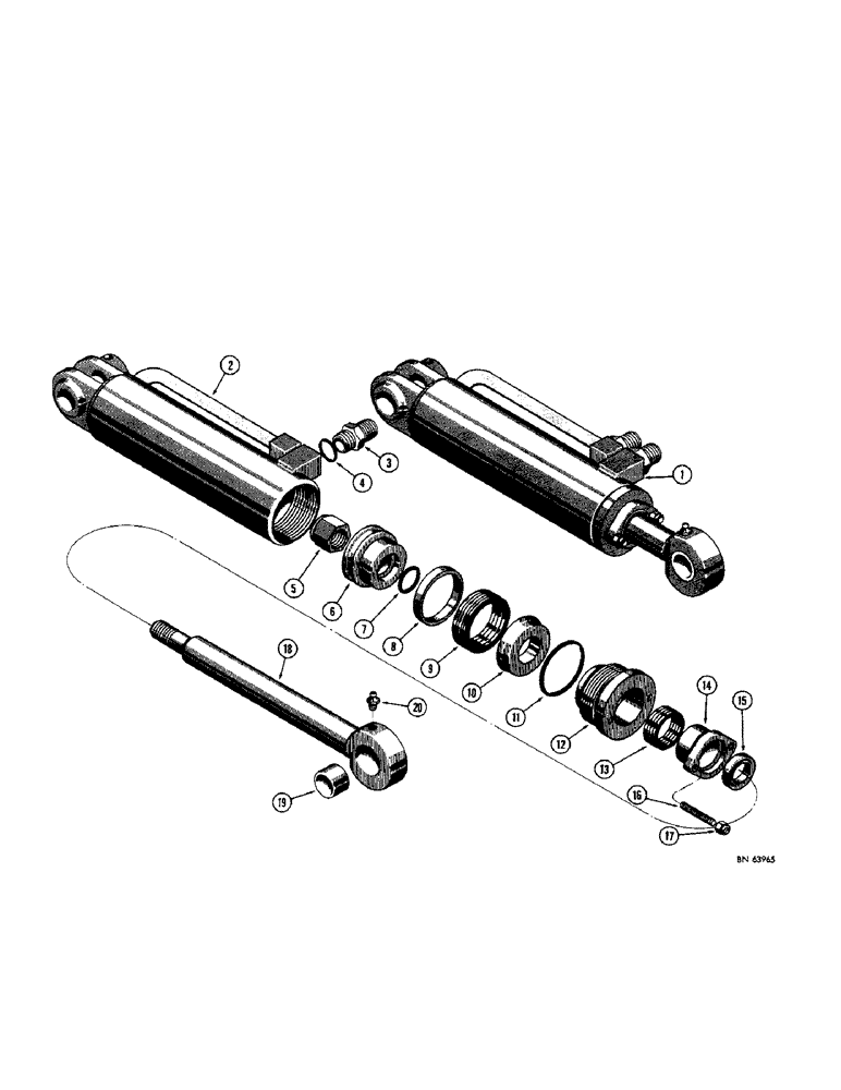 Схема запчастей Case 1150 - (210[1]) - A17668 AND A17669 DROTT CYLINDERS (07) - HYDRAULIC SYSTEM