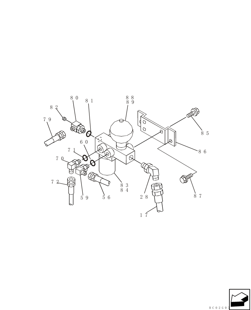 Схема запчастей Case CX240LR - (08-28) - ACCUMULATOR - PILOT PRESSURE, RETURN LINES (Mar 18 2011 8:33AM) (08) - HYDRAULICS