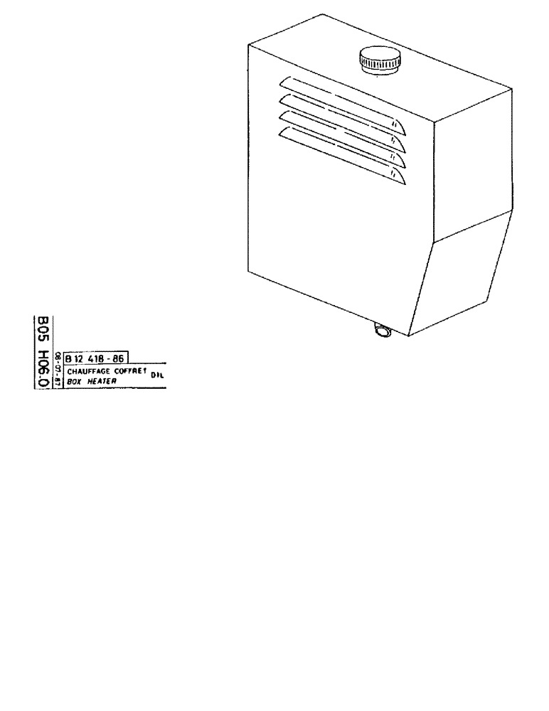 Схема запчастей Case 90BCL - (128) - BOX HEATER D1L (05) - UPPERSTRUCTURE CHASSIS