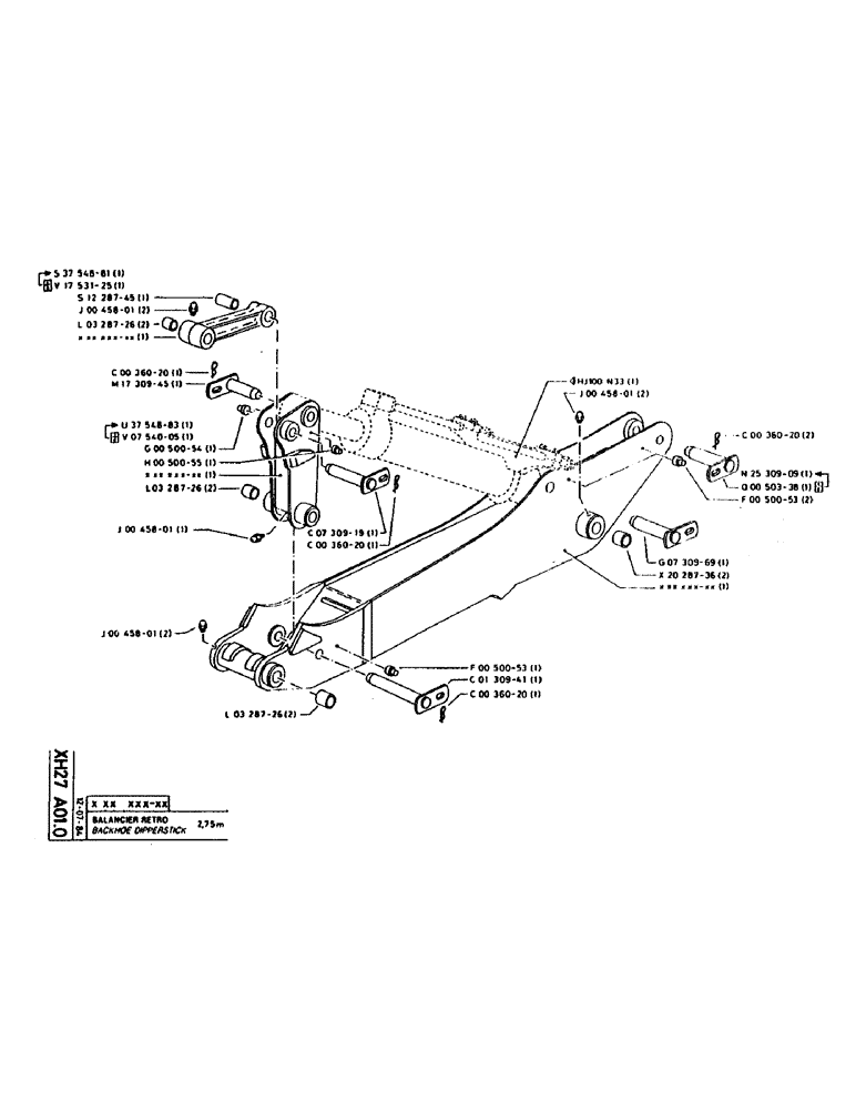 Схема запчастей Case 160CK - (301) - BACKHOE DIPPERSTICK (14) - DIPPERSTICKS