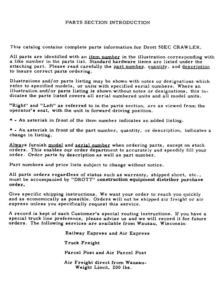 Схема запчастей Case 50 - (A5) - PARTS SECTION INTRODUCTION (00) - GENERAL & PICTORIAL INDEX