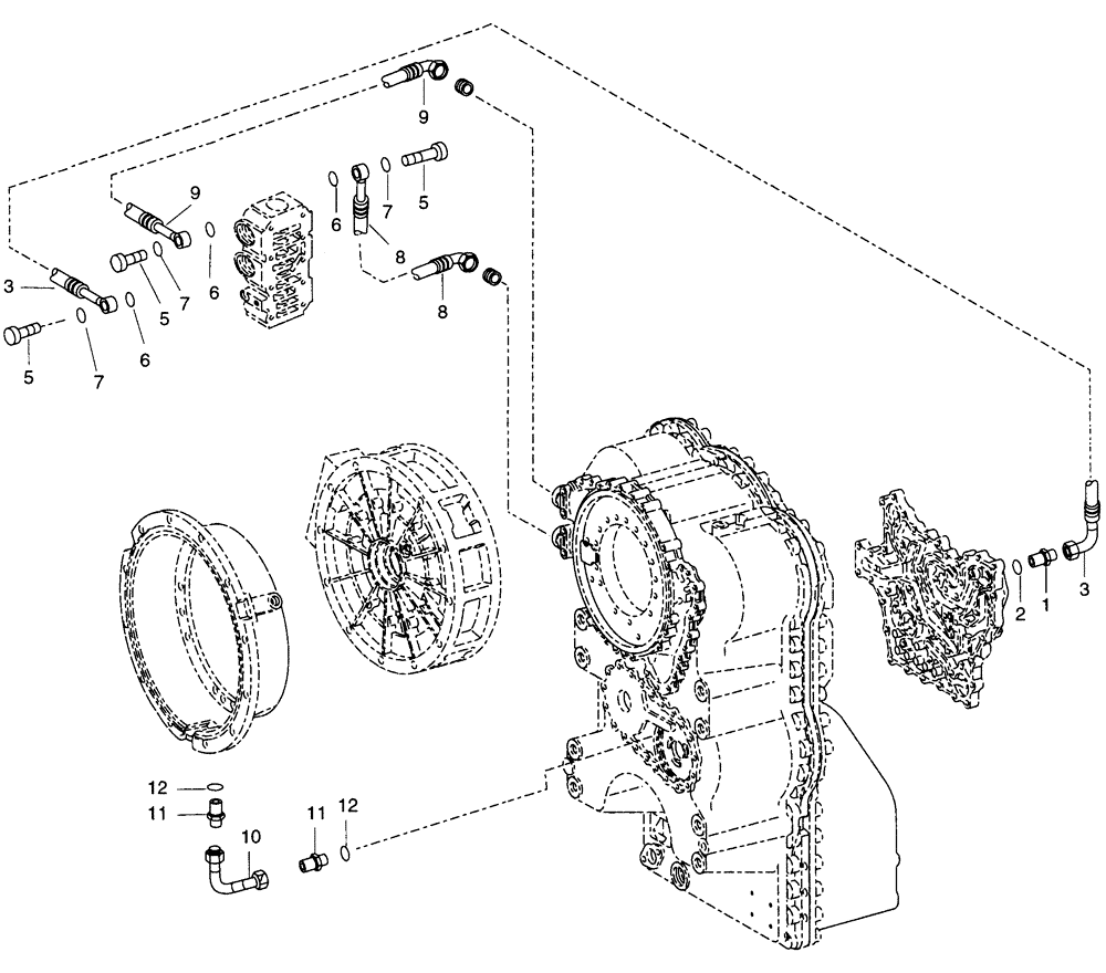 Схема запчастей Case 325 - (1.211/1[28]) - TRANSMISSION - COMPONENTS - RETARDER OPTION (03) - Converter / Transmission