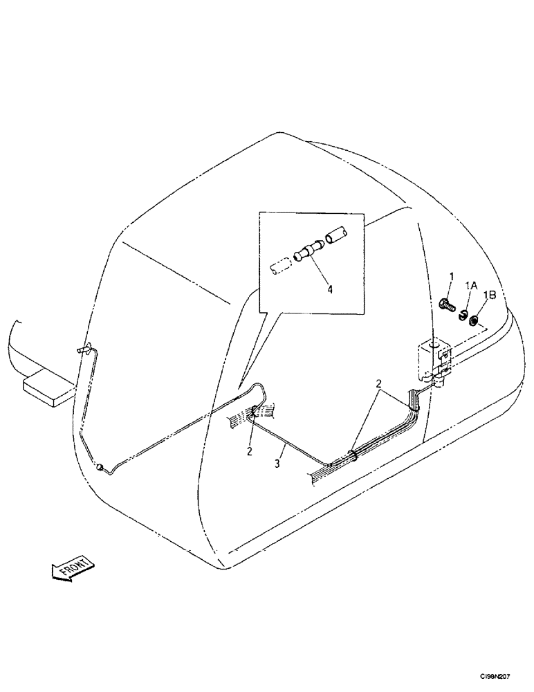 Схема запчастей Case 9007B - (4-24) - WINDSHIELD WASHER (04) - ELECTRICAL SYSTEMS