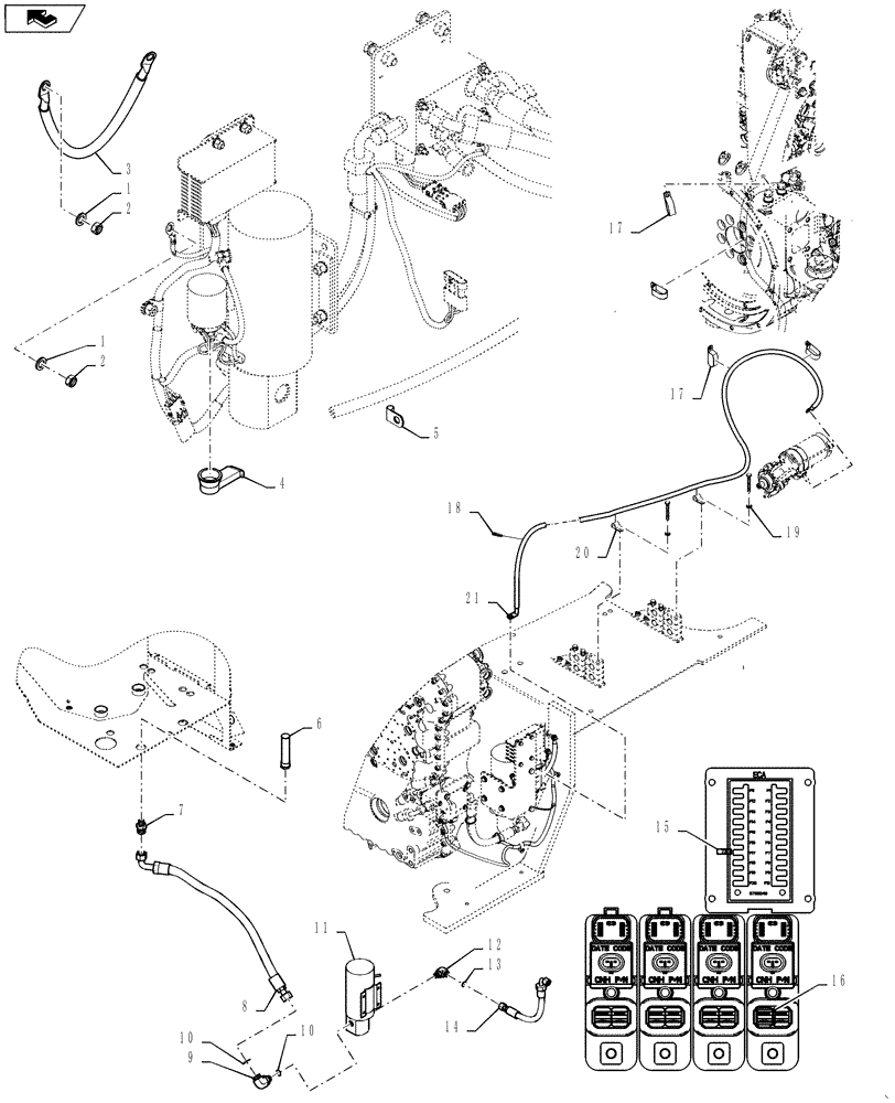 Схема запчастей Case 621F - (41.200.04) - AUXILLARY STEERING PACKAGE (41) - STEERING