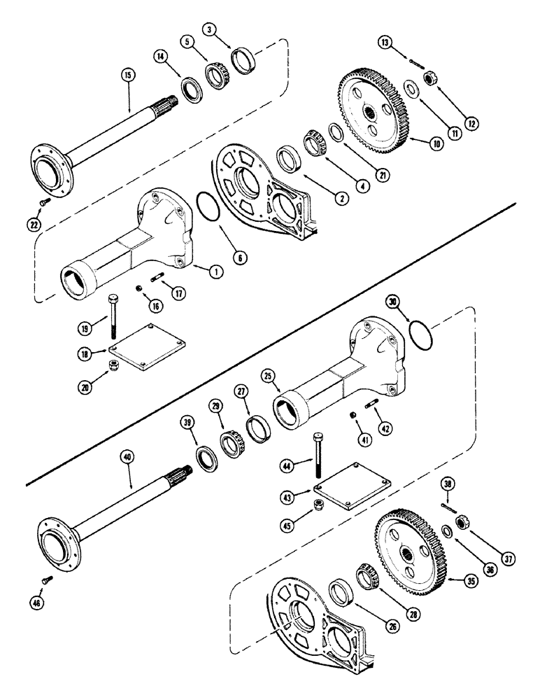 Схема запчастей Case 680CK - (107A) - REAR AXLE, W/5/8" LUG BOLTS (27) - REAR AXLE SYSTEM