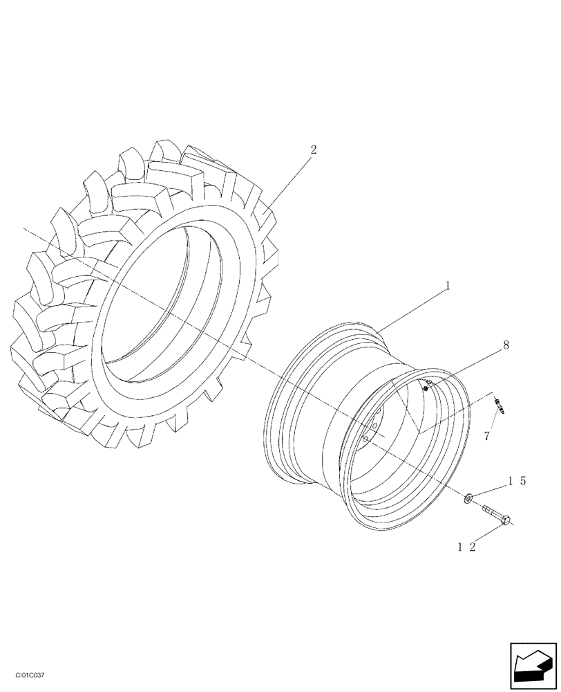 Схема запчастей Case SV212 - (07-005-00[01]) - REAR WHEELS (06) - POWER TRAIN