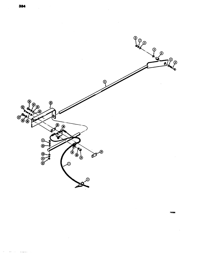 Схема запчастей Case 680E - (384) - LOADER CONTROL, RETURN-TO-DIG PARTS, USED ON MODELS BEFORE (82) - FRONT LOADER & BUCKET