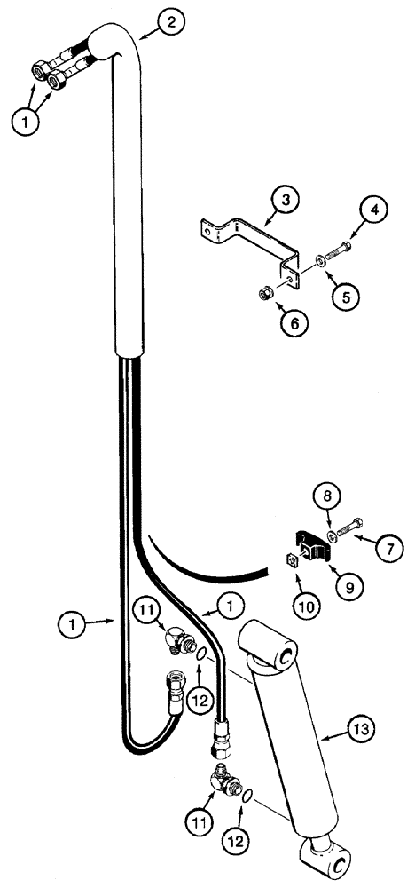 Схема запчастей Case 460 - (8-034) - BACKFILL BLADE HYD. CIRCUIT, FRONT BULKHEAD PLATE TO BLADE LIFT CYLINDER, FOUR-WAY BACKFILL BLADE (08) - HYDRAULICS