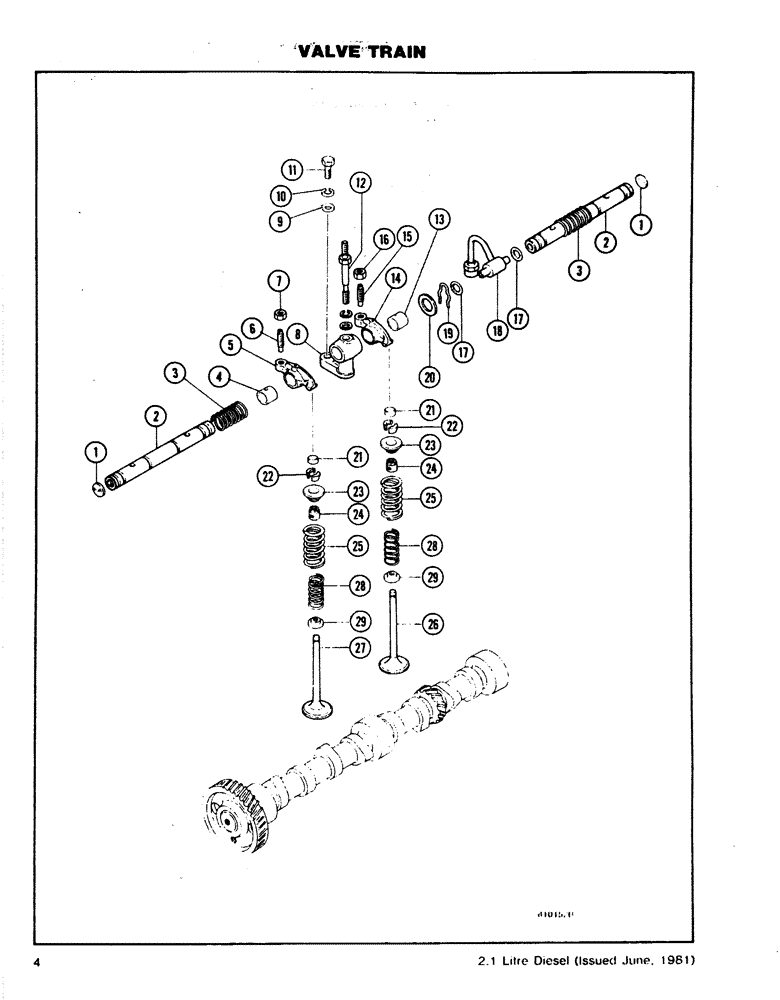 Схема запчастей Case DH4B - (04) - VALVE TRAIN (10) - ENGINE