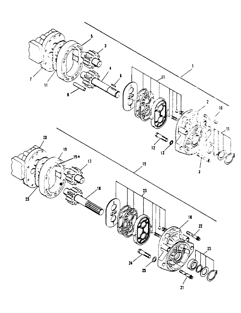 Схема запчастей Case 1000 - (58) - HYDRAULIC MOTOR ASSEMBLIES 