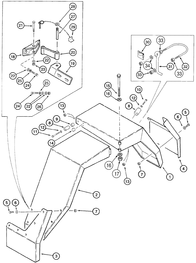 Схема запчастей Case 821C - (09-37) - FENDERS, REAR TUV (09) - CHASSIS