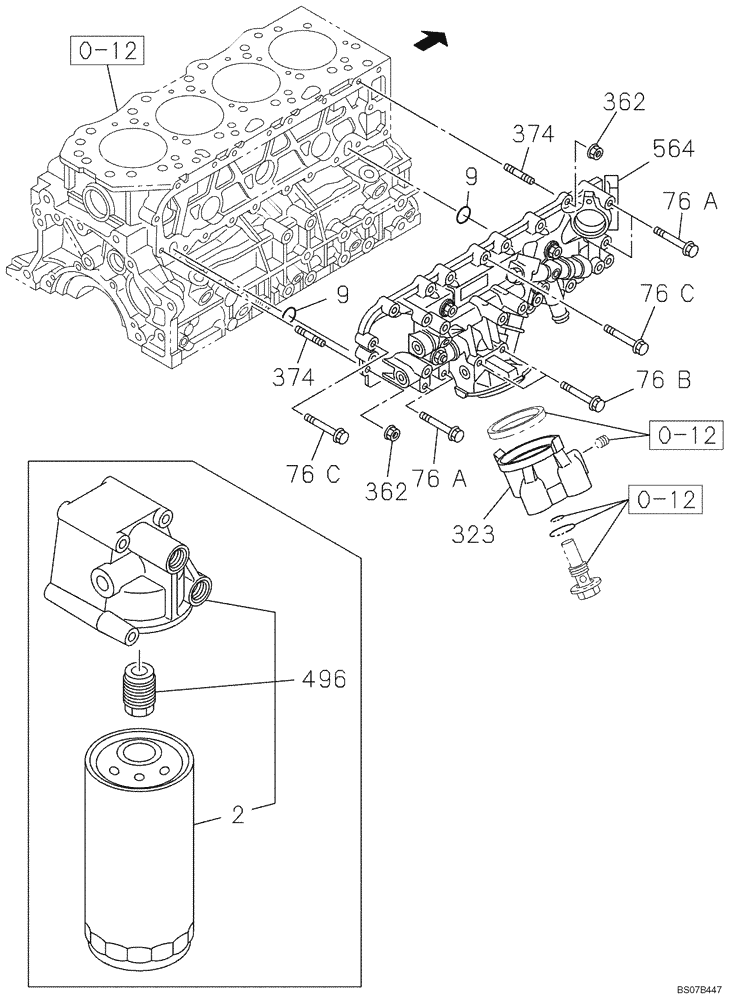 Схема запчастей Case CX135SR - (02-29) - OIL COOLER - ENGINE (02) - ENGINE