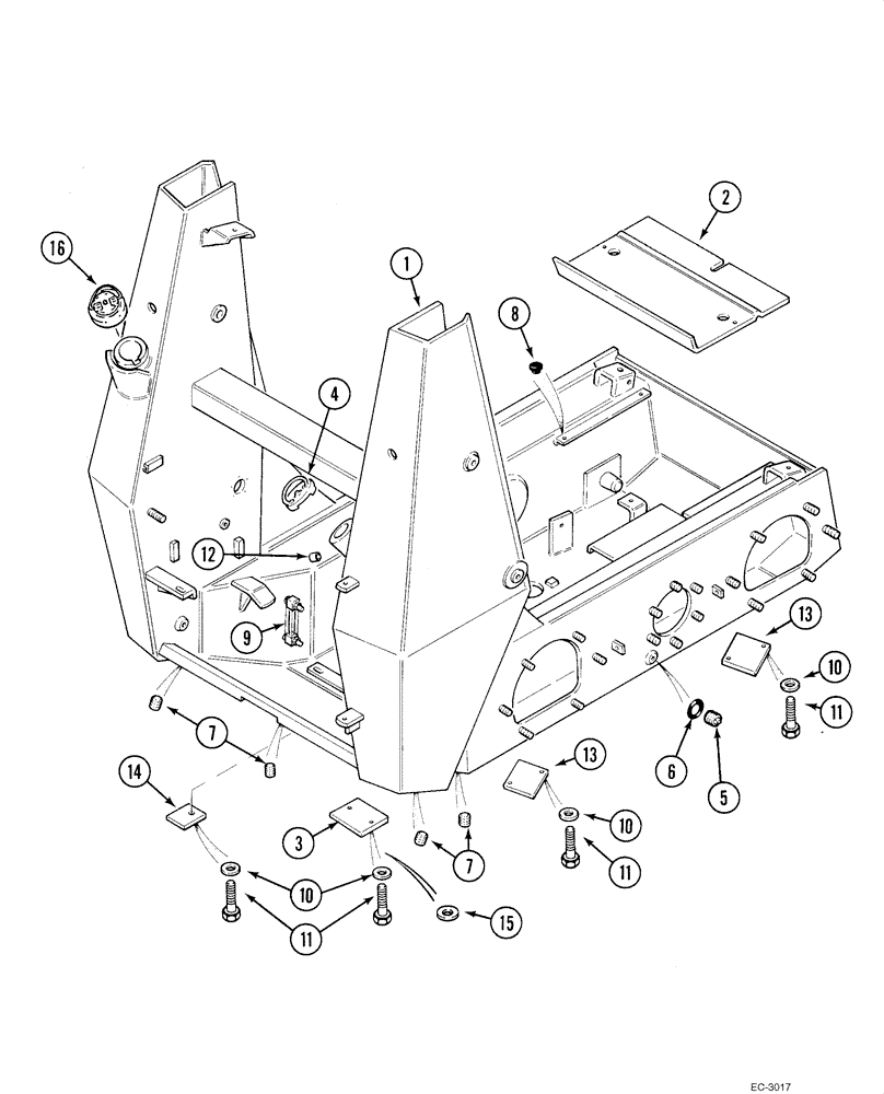 Схема запчастей Case 1840 - (09-03) - CHASSIS (EUROPE, - JAF0098065) (09) - CHASSIS/ATTACHMENTS
