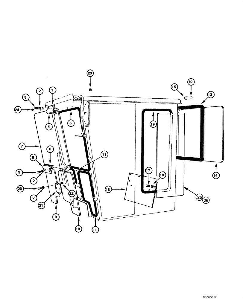 Схема запчастей Case 865 - (09.31[00]) - CAB - WINDOWS (OPEN CAB) (09) - CHASSIS